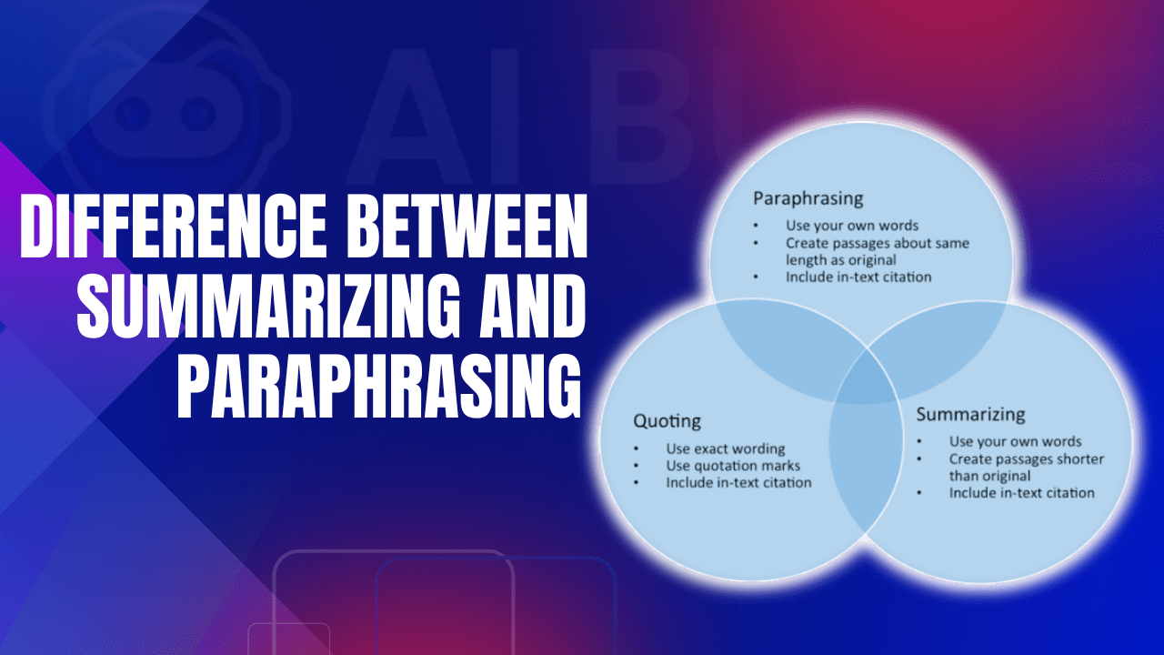 What Is The Difference Between Summarizing And Paraphrasing?