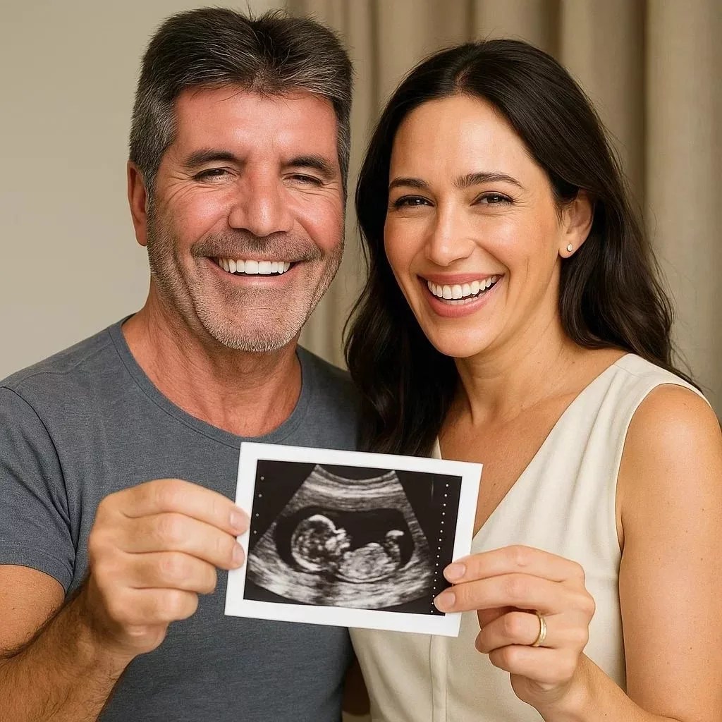 Congratulations Music mogul Simon Cowell shares a joyful moment as his