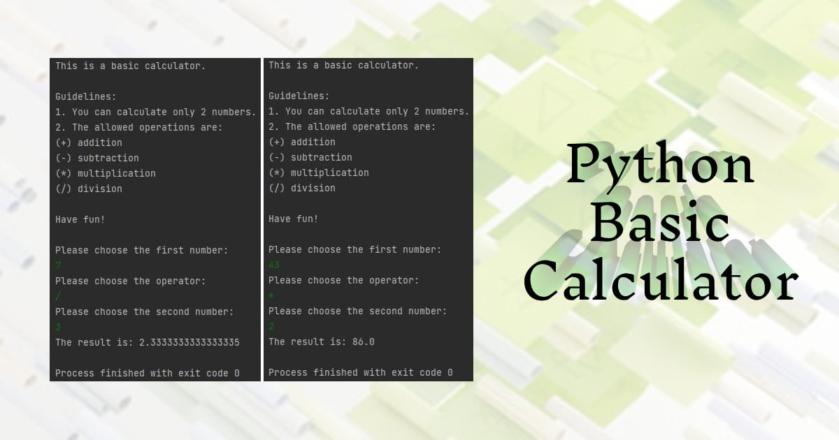 Python Basic Calculator
