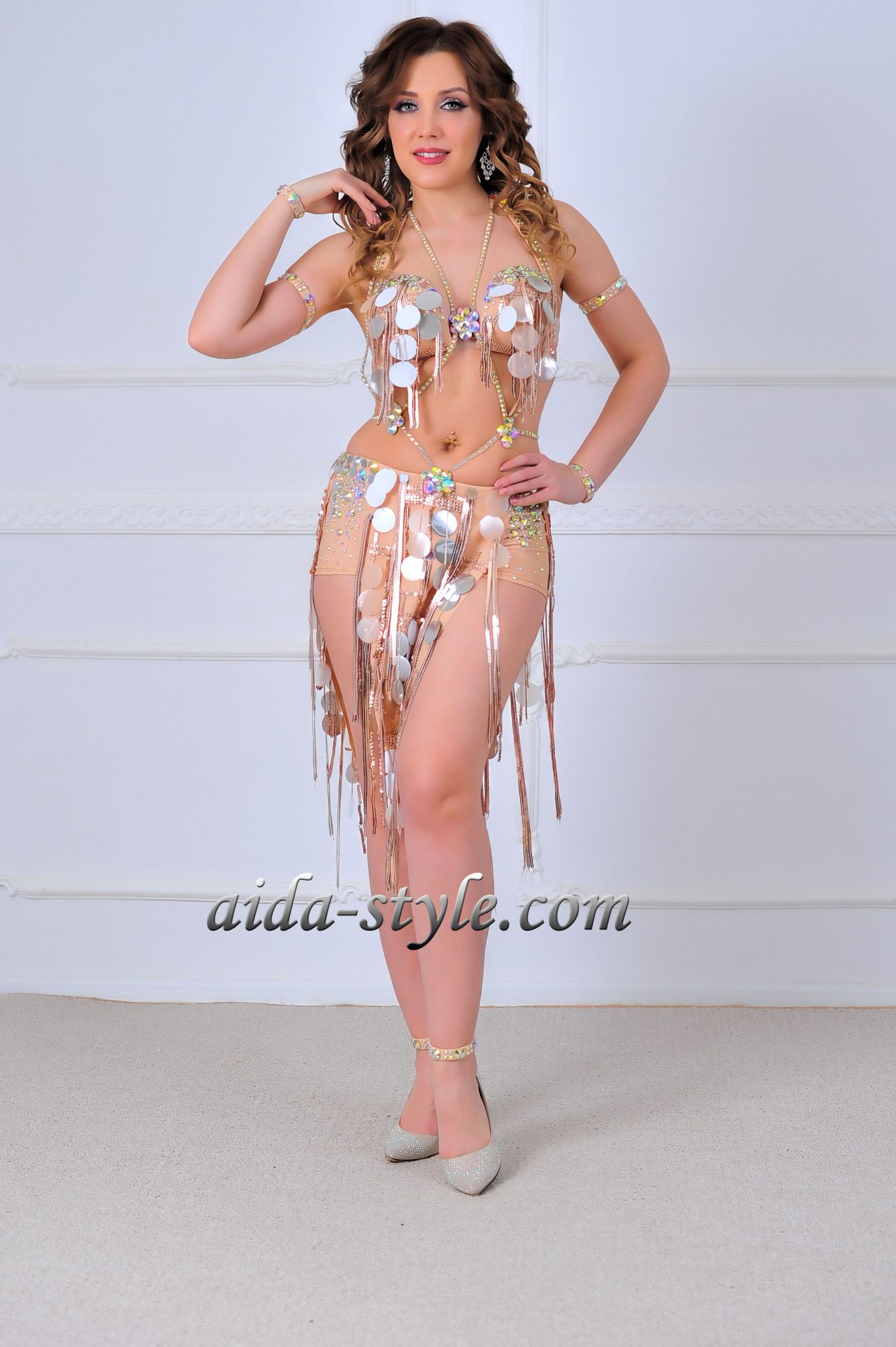 Sexy Nude Belly Dance Costume - Aida Style
