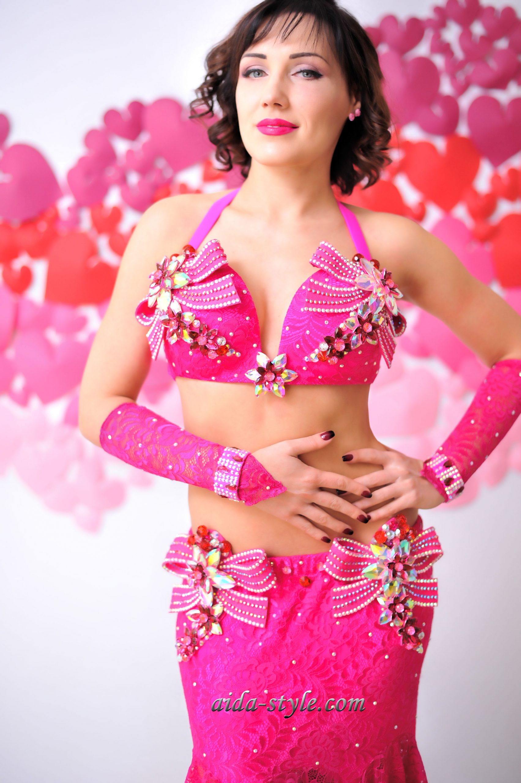 Pink Belly Dancer Costume Aida Style