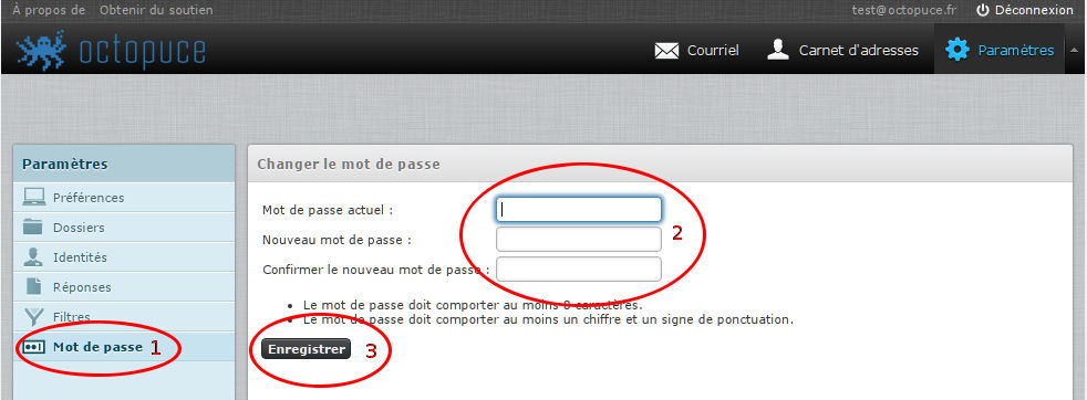 Comment changer mon mot de passe de messagerie Aide en ligne