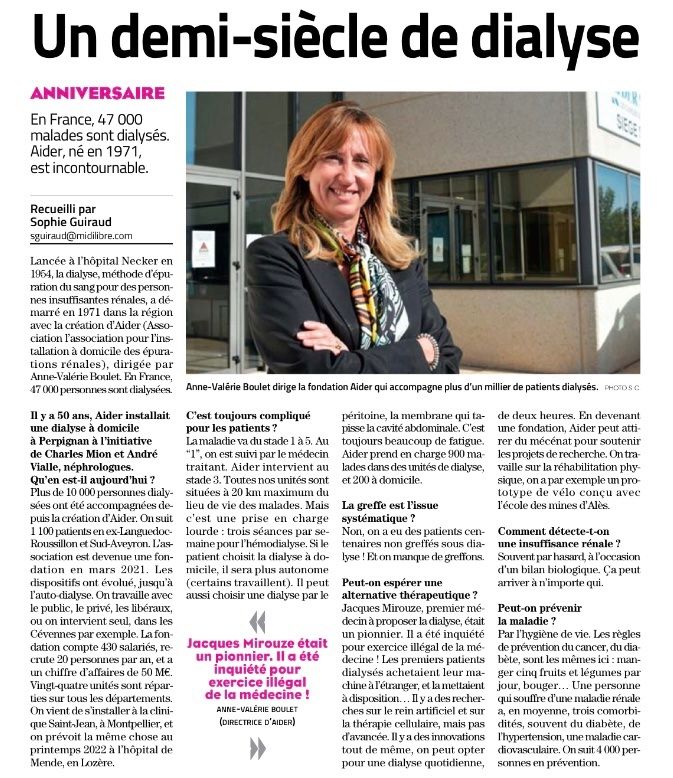 Interview dans Midi Libre d'AnneValérie Boulet, Directrice Générale