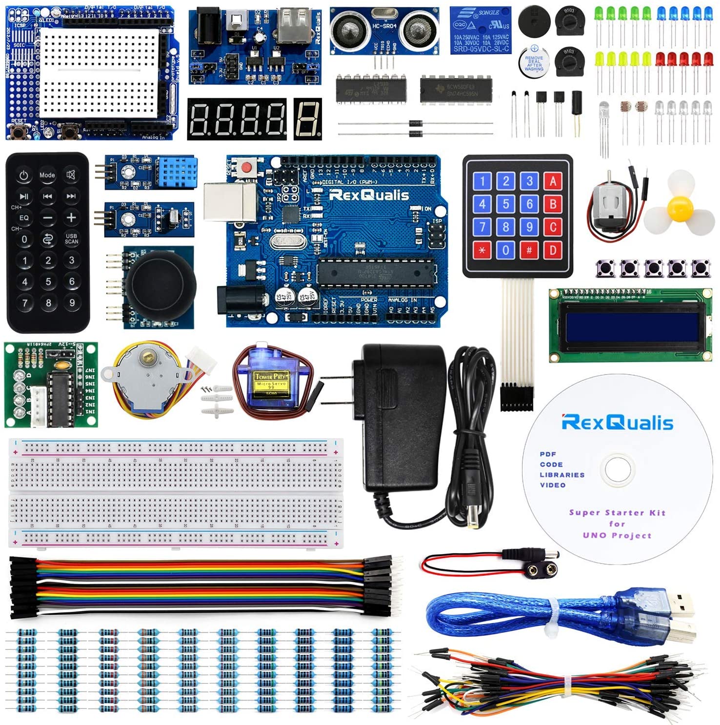 REXQualis UNO Project Super Starter Kit with Tutorial and UNO R3