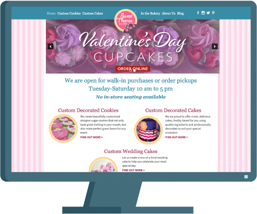 Sweet Themes Bakery Kent, WA web design project by AIM