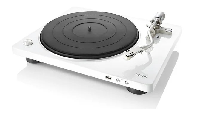 Denon DP-450USB (White) Semi-Automatic Analog Turntable