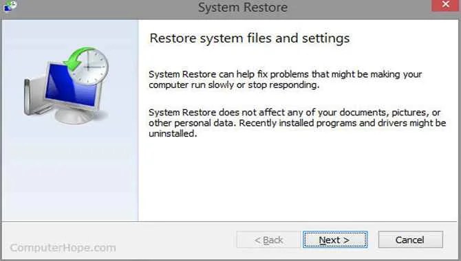 Fix 8 Restore Windows System