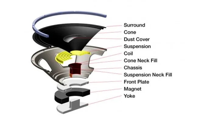 Location Of Different Speaker Parts.