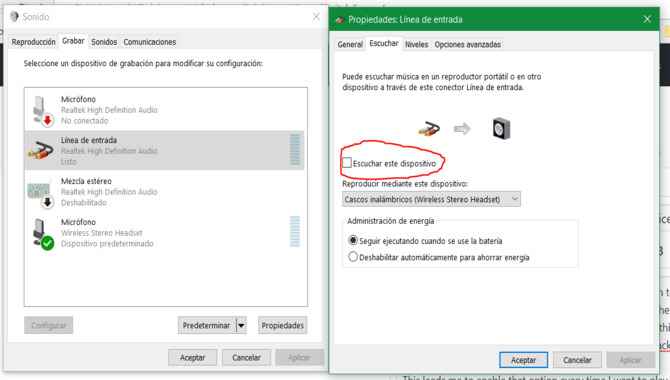Tick The Listen To This Device Option