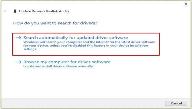 Update Your Audio Drivers