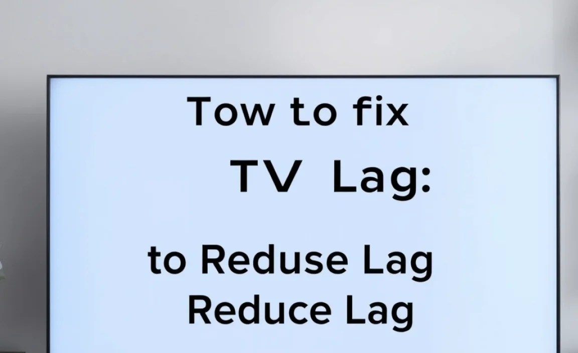 Adjusting TV Settings to Reduce Lag