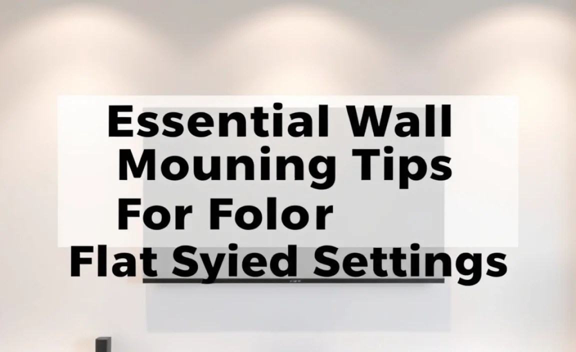 Essential Wall Mounting Tips For Flat Screen Settings