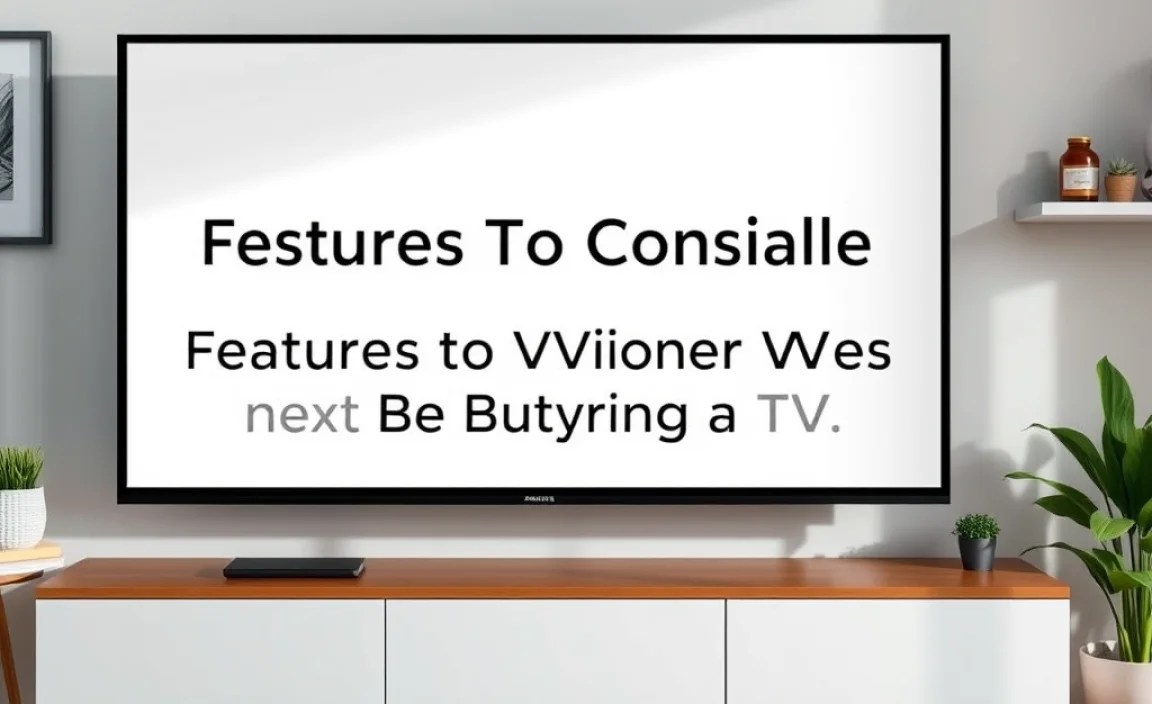 Features to Consider When Buying a TV
