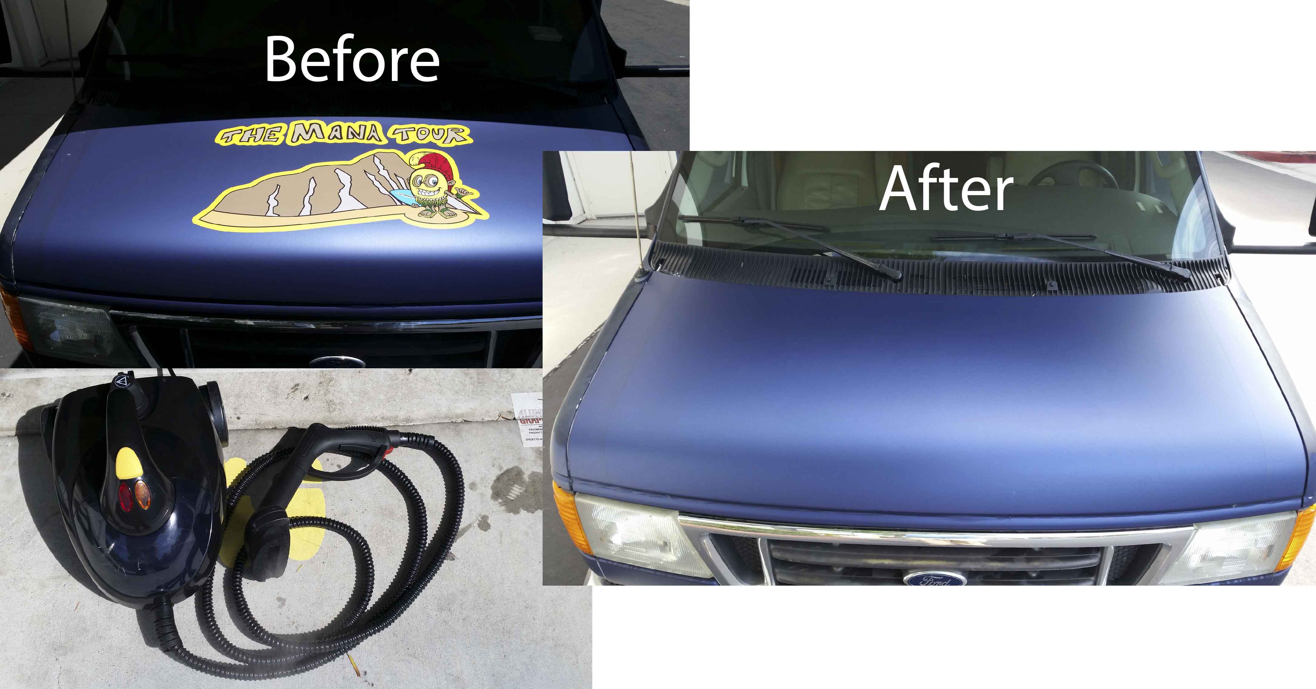 Sticker Removal from vinyl wrapped vehicle. AIM Printworks in Aliso