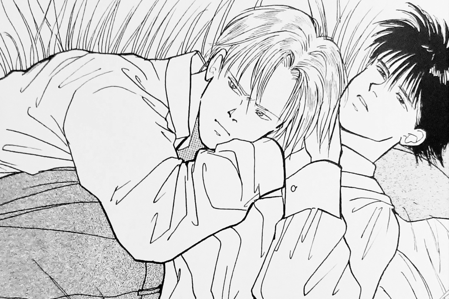 Two boys together clinging Queer male intimacy and 'Banana Fish' • AIPT