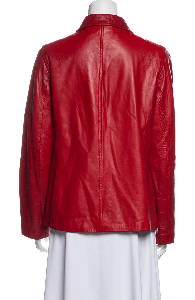 Womens St. John Red Leather Jacket AirBorne Jacket