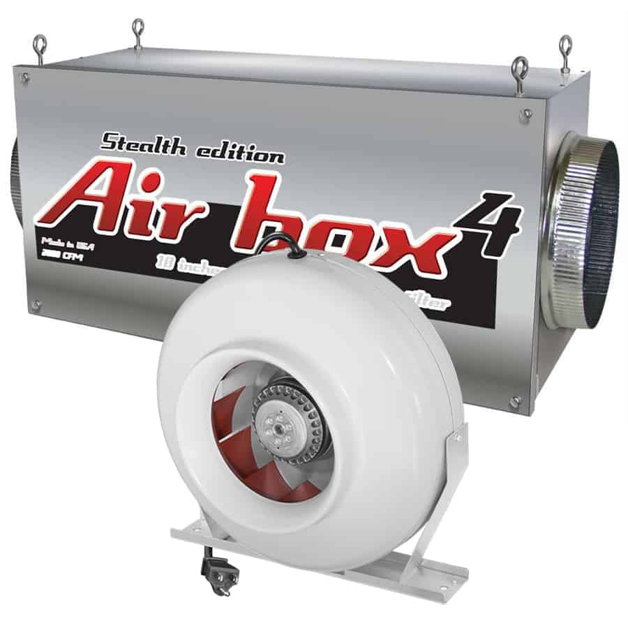 Air Box 1 Stealth Edition 500 CFM 4" Flanges Charcoal Inline Filter