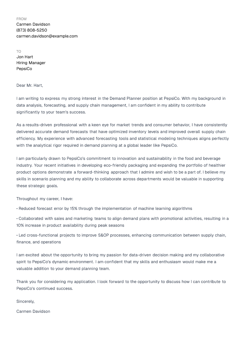 How to Write a Demand Planner Cover Letter (With Example)