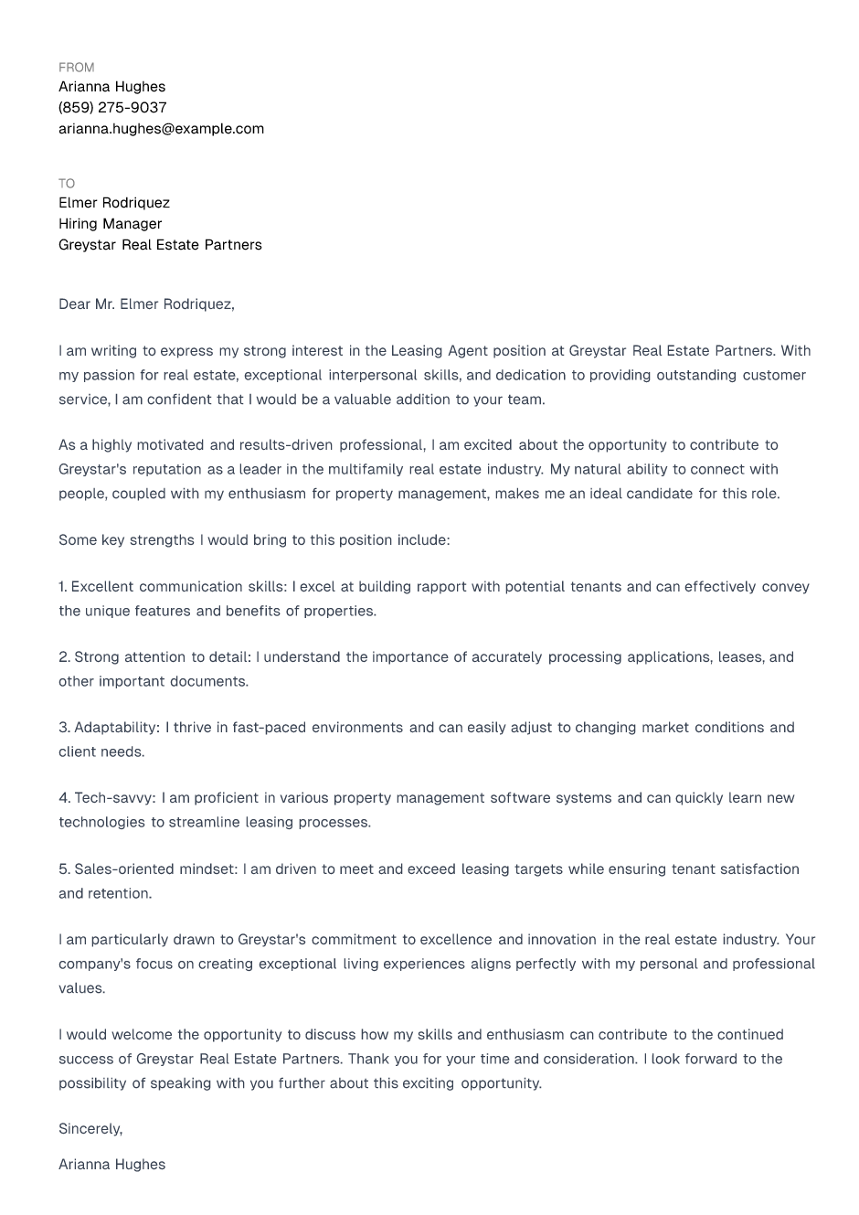 How to Write a Leasing Agent Cover Letter (With Example)