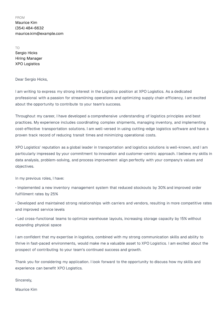 How to Write a Logistics Cover Letter (With Example)