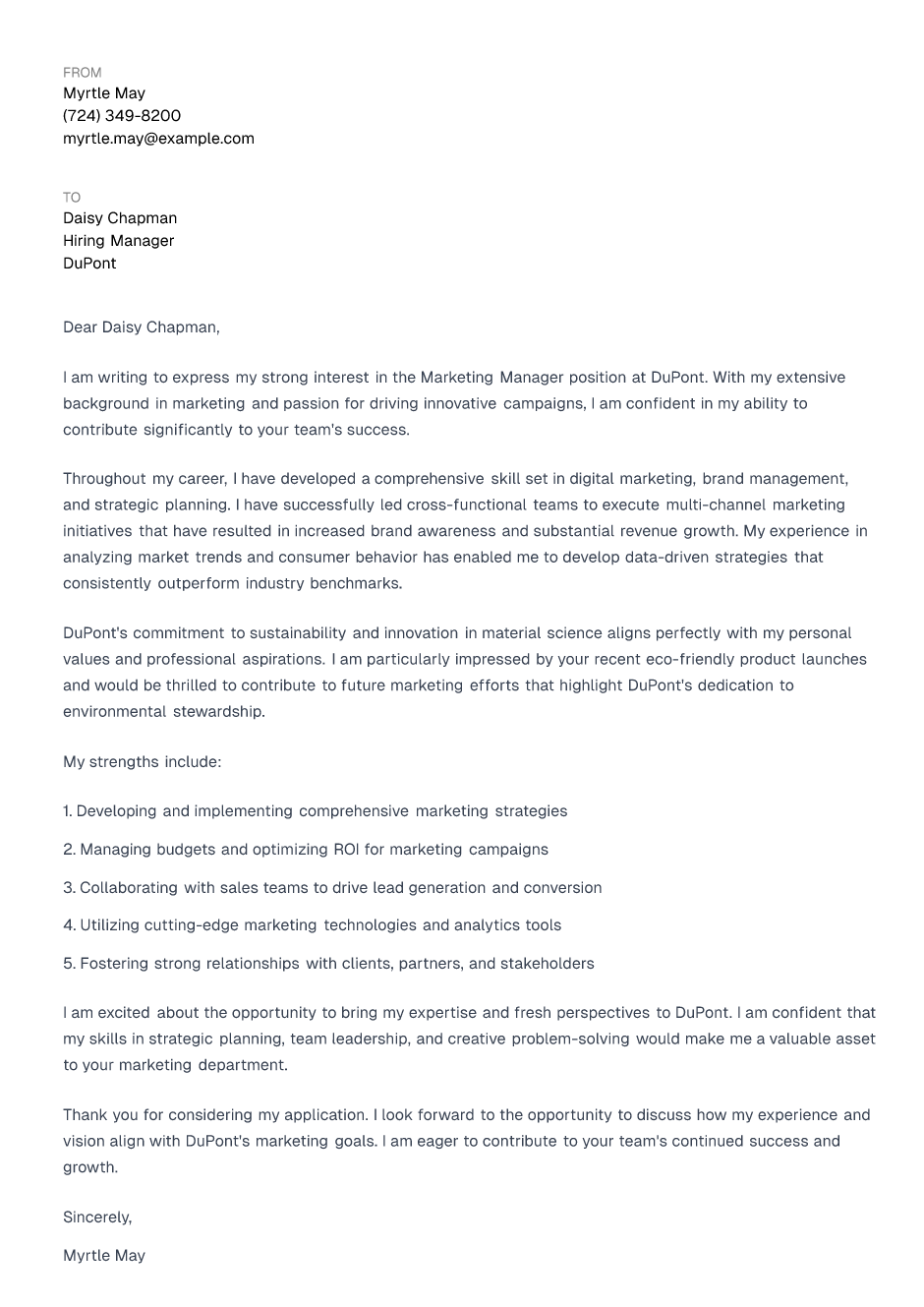 How to Write a Marketing Manager Cover Letter (With Example)