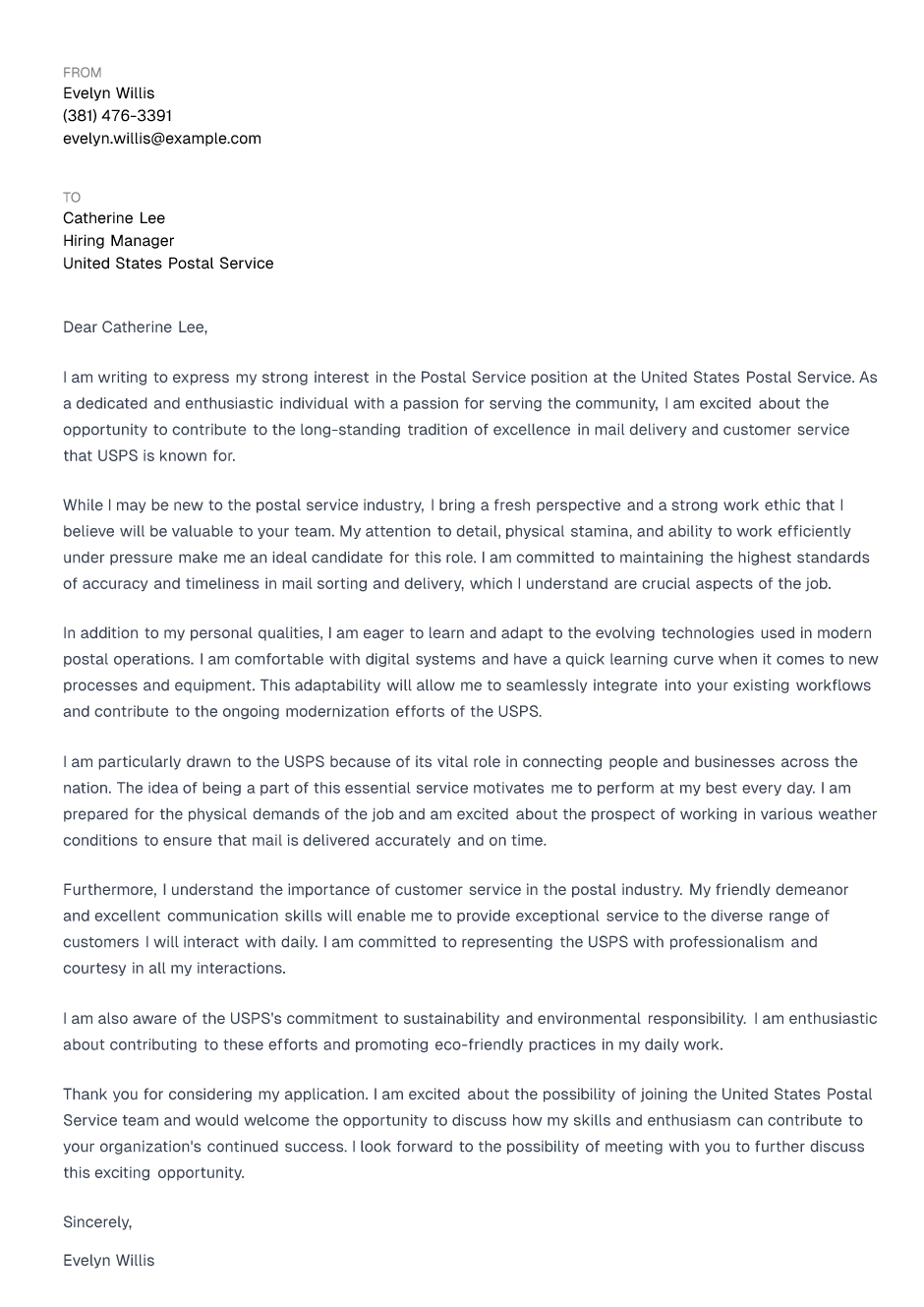How to Write a Postal Service Cover Letter (With Example)