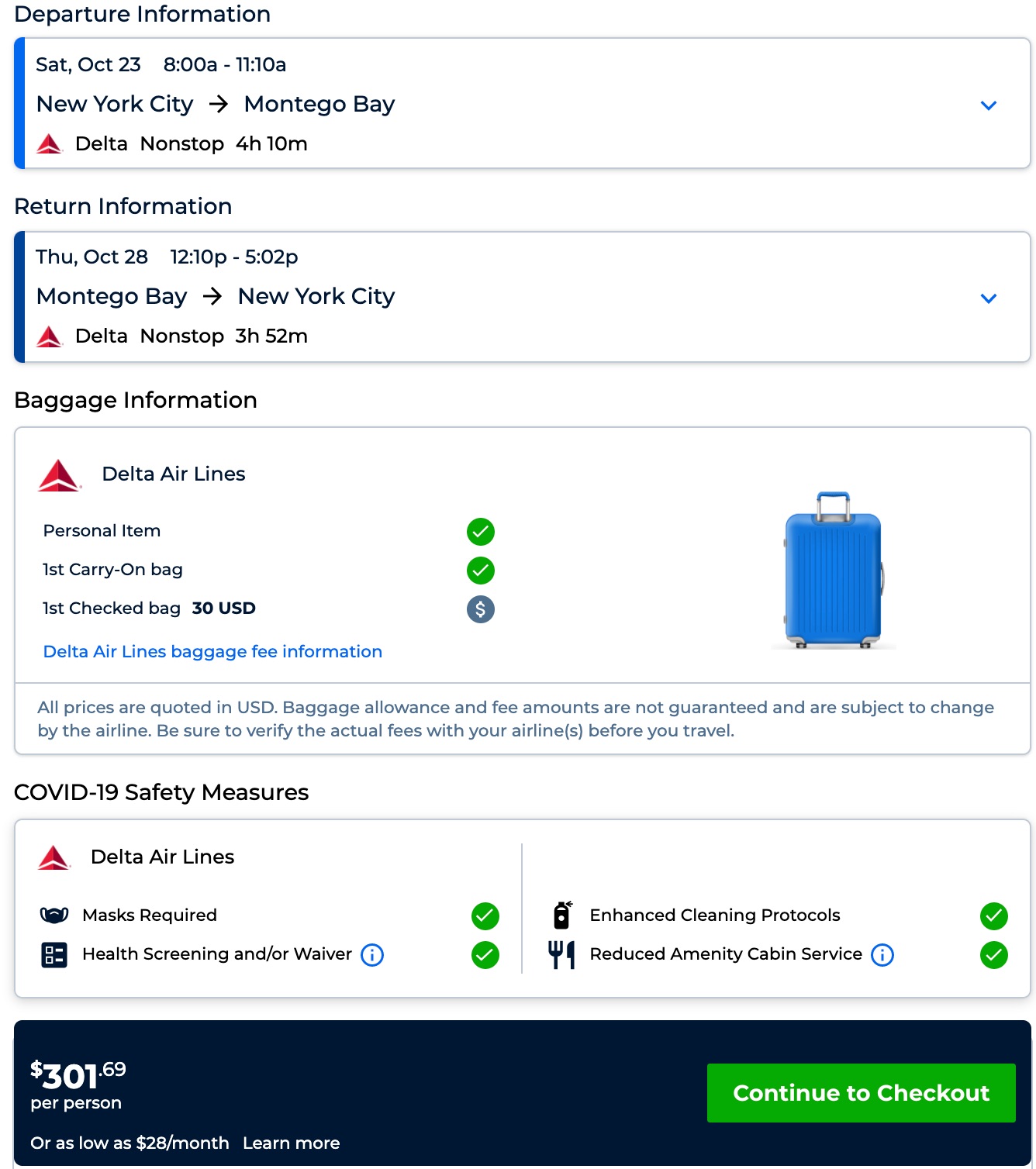 Nonstop via Delta! New York to Jamaica Montego Bay for