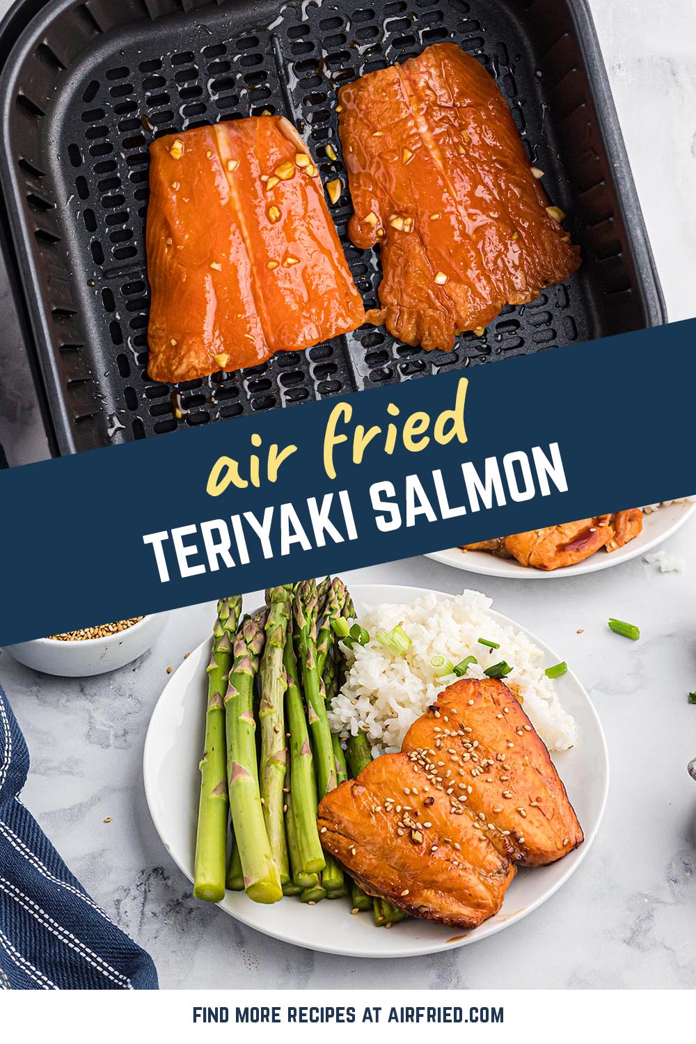 Air Fryer Salmon with Teriyaki Sauce