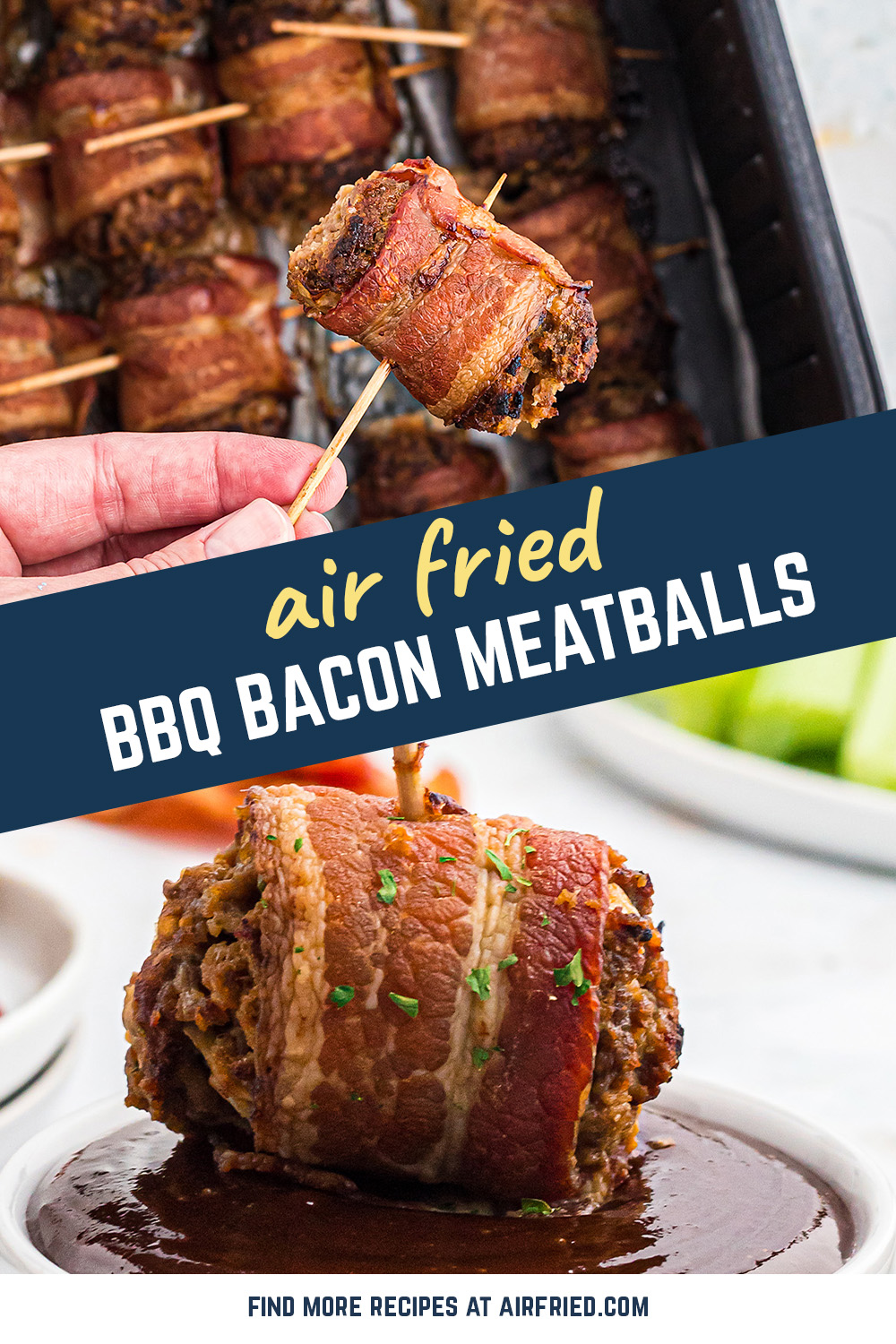 Air Fryer Bacon Wrapped Meatballs