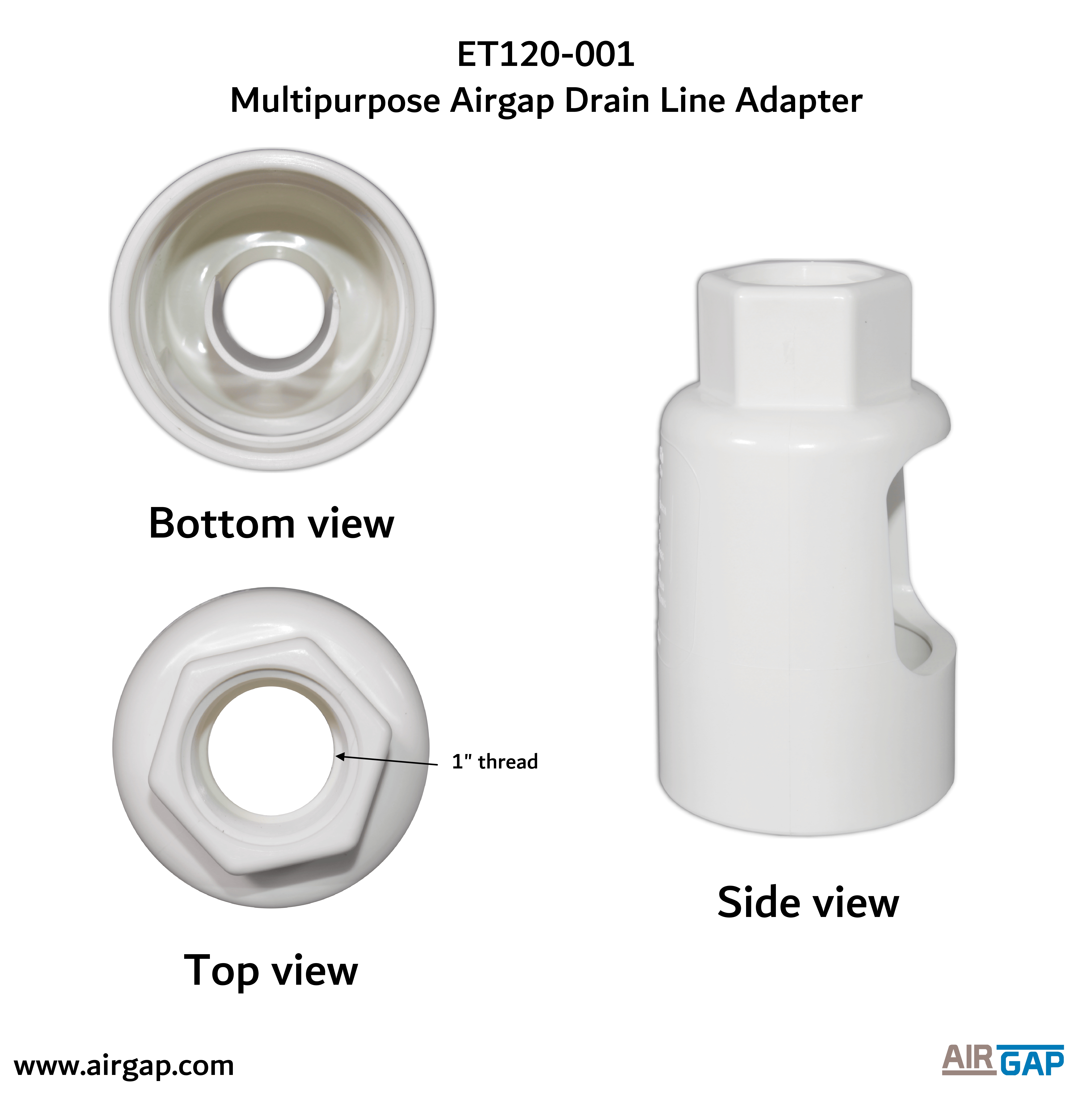Standpipe Air Gap with 1/2" Female Thread Inlet AirGap International