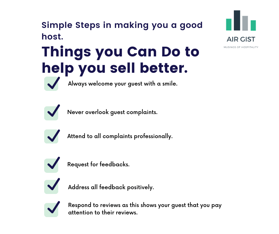Simple steps in making you a good host Airgist