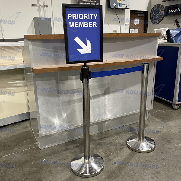 Stanchion Sign Frame Black (36″ stanchions) Air Hollywood Props