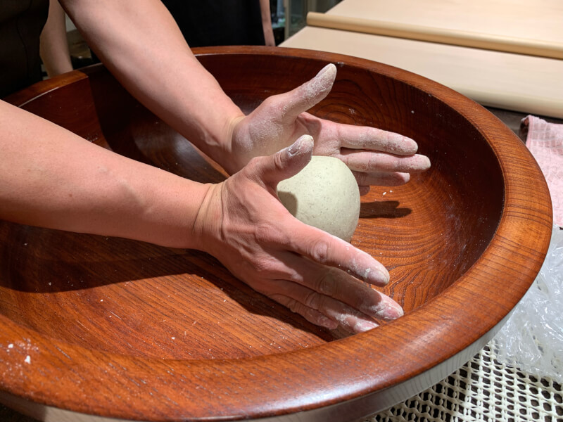 Buckwheat Soba noodle making class with Soba chef using traditional