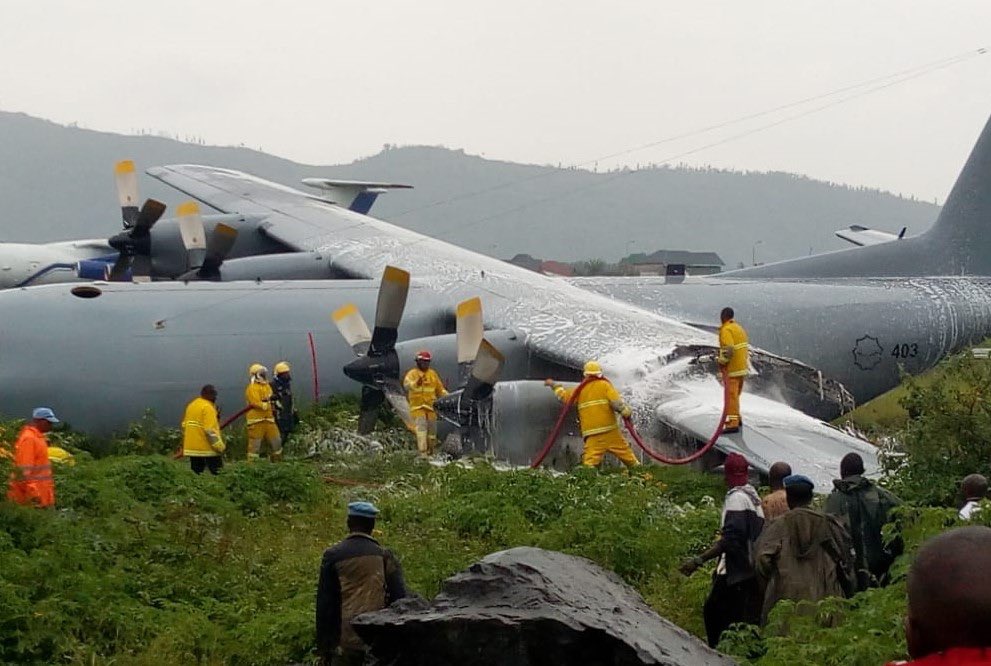 BREAKING A South African Air Force C130 has crash landed in Goma airport, Democratic Republic