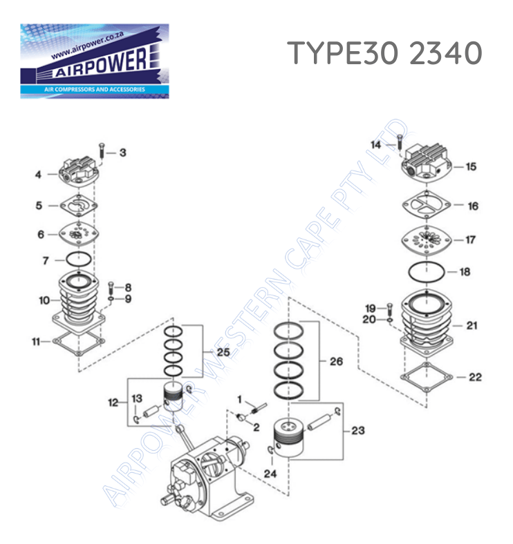Bare Air Compressor Block Type 30 2340 Airpower