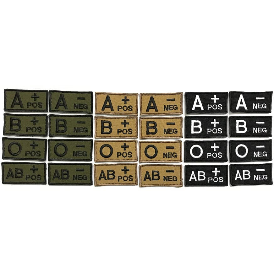 ASN EMB Velcro Blood Type Patch Opos (desert) airsoftneeds.nl