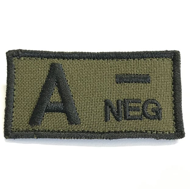 ASN EMB Velcro Blood Type Patch Aneg (olive) airsoftneeds.nl