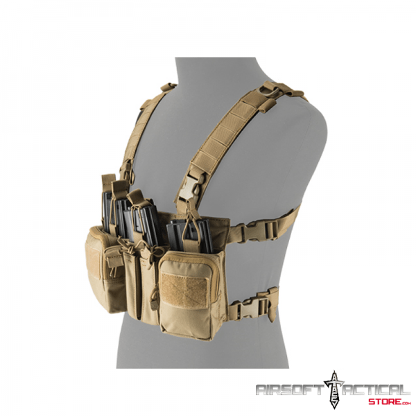 Tactical Chest Rig (Color Tan) by Lancer Tactical Airsoft Tactical Store
