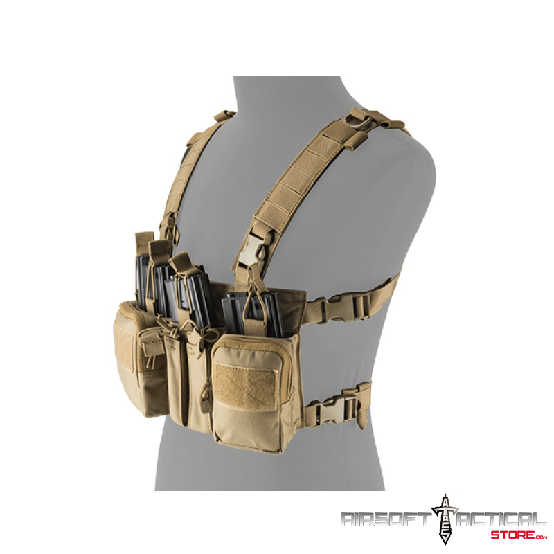 Tactical Chest Rig (Color Tan) by Lancer Tactical Airsoft Tactical Store