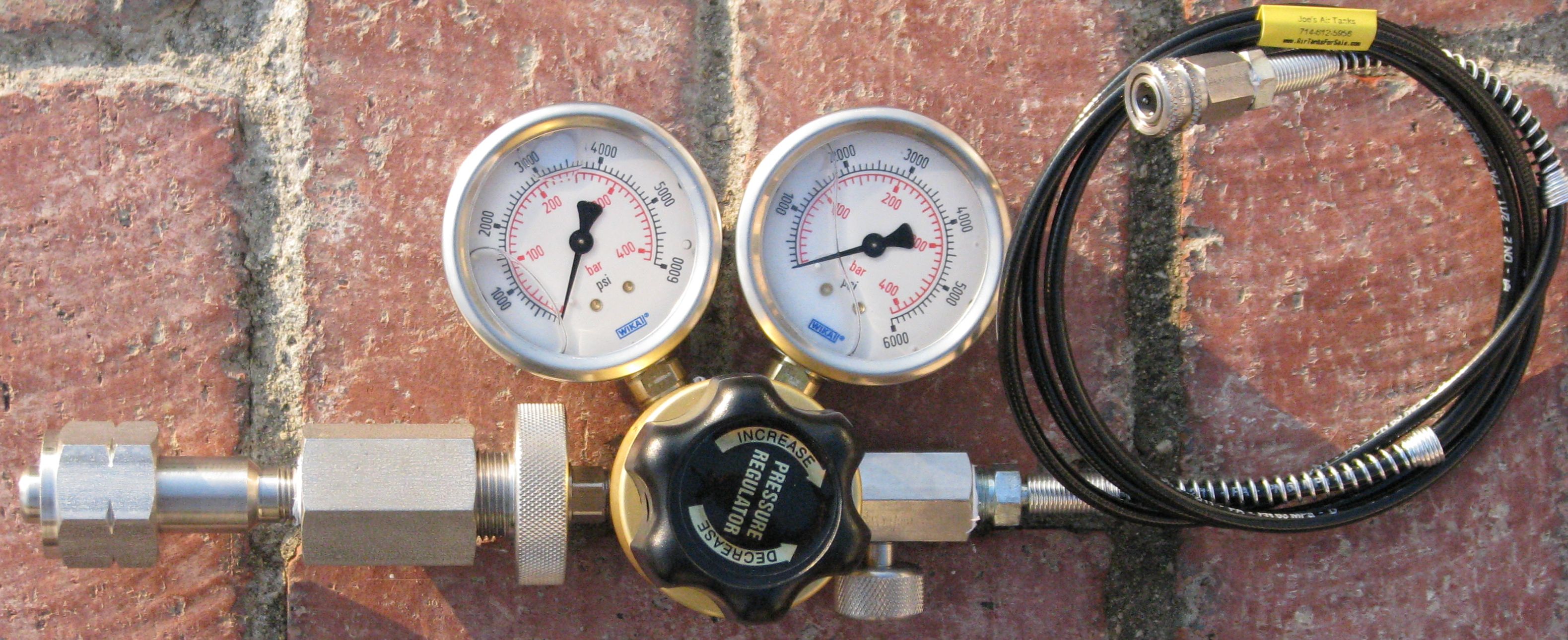 REGULATOR REGULATED CGA677 6000 PSI NITROGEN Hose Ass'y for Airgun and