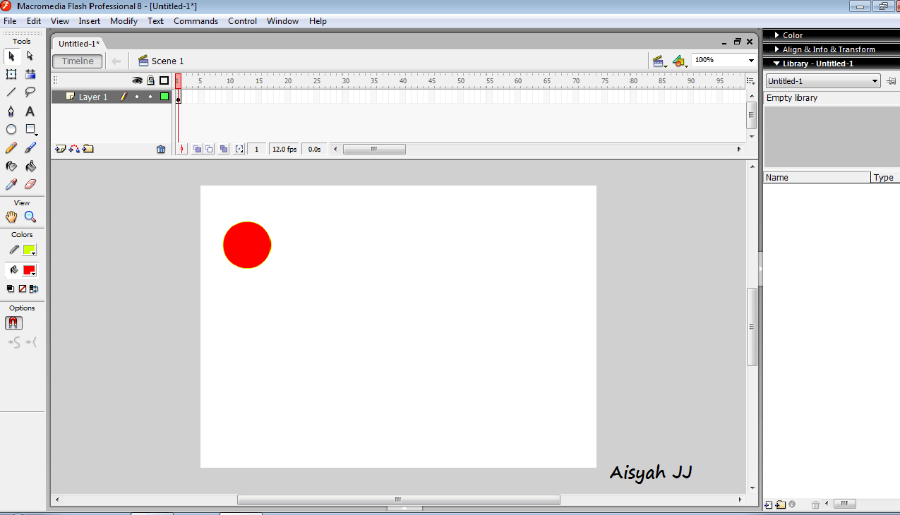 Membuat Objek menjadi Animasi Bergerak menggunakan Macromedia Flash