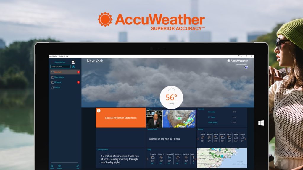 AccuWeather يعرض محتوى فيديو جديد على أجهزة ويندوز 10 البوابة العربية للأخبار التقنية