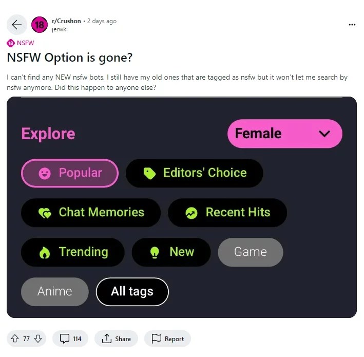 How to Turn on NSFW on Crushon AI?