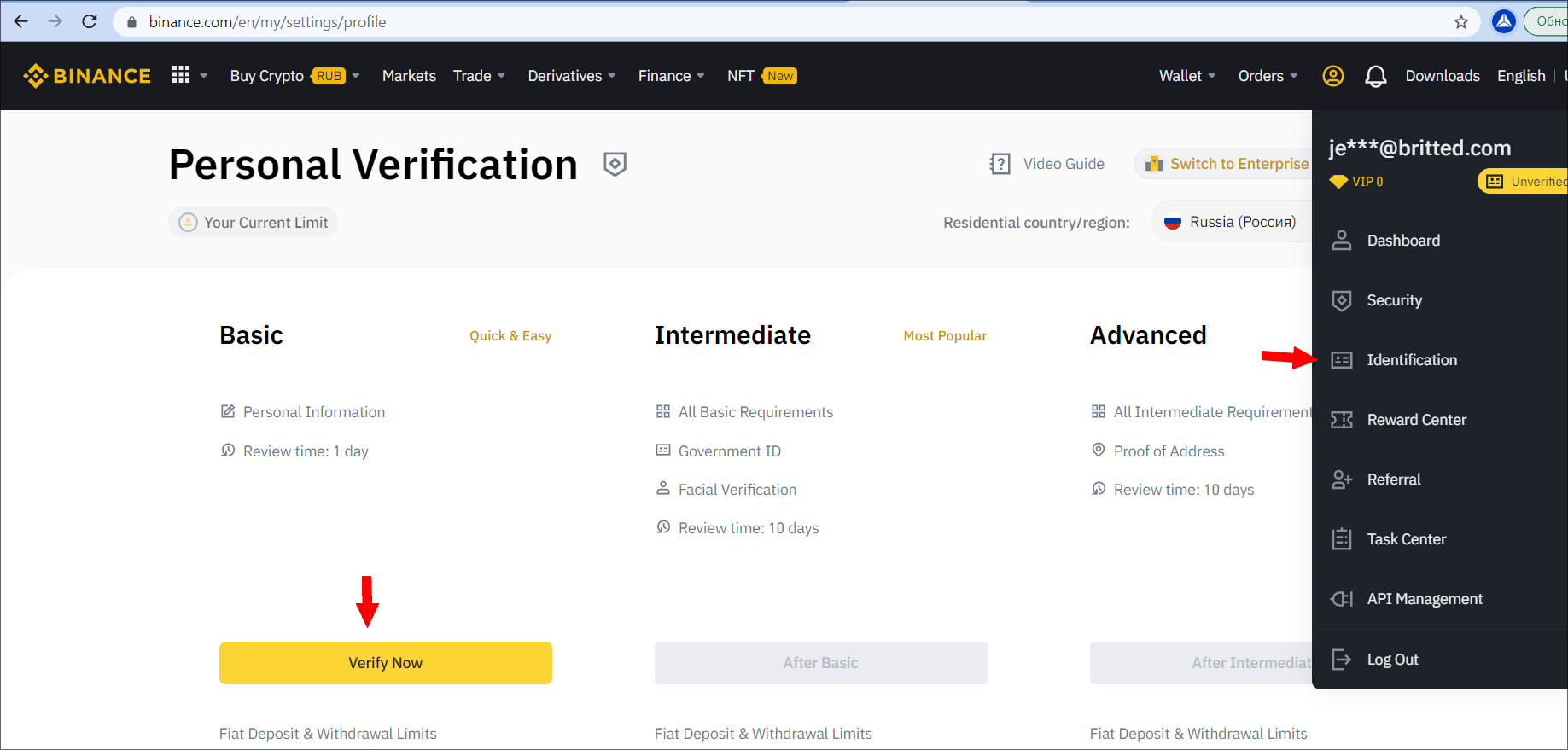 Instruction for creating an API key for trading futures on the Binance