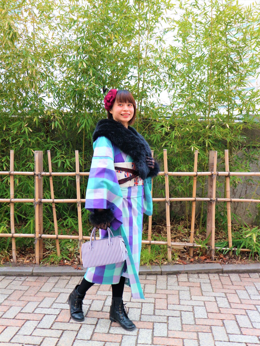 浅草の着物レンタルはモダンでシンプルな大人ぽく可愛い伊勢木綿 浅草着物レンタル 愛和服