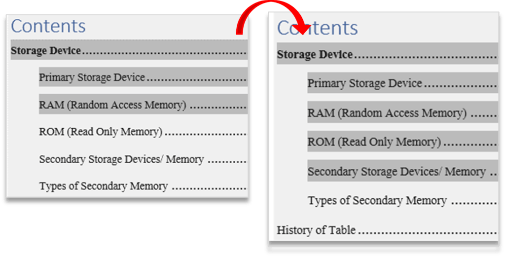How to create & update a Table of Contents in MS Word