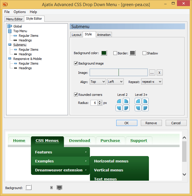 Ajatix Advanced CSS Drop Down Menu Editing Levels