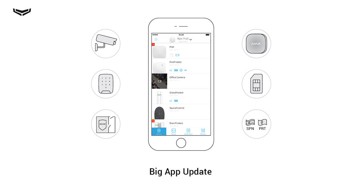 Ajax application updates: Connecting video cameras, automation