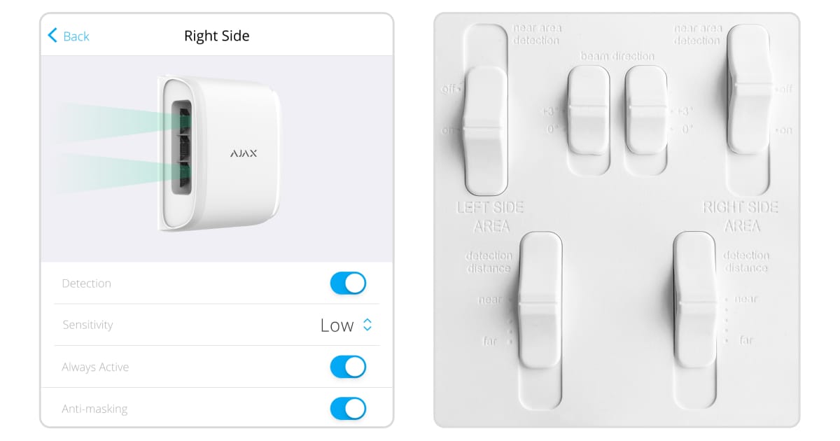 AJAX DUAL CURTAIN OUTDOORD Εξωτερικός διπλός ανιχνευτής