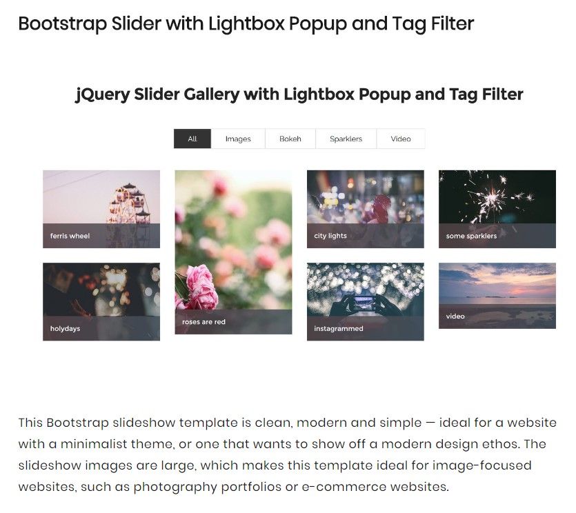 Bootstrap Slider Working
